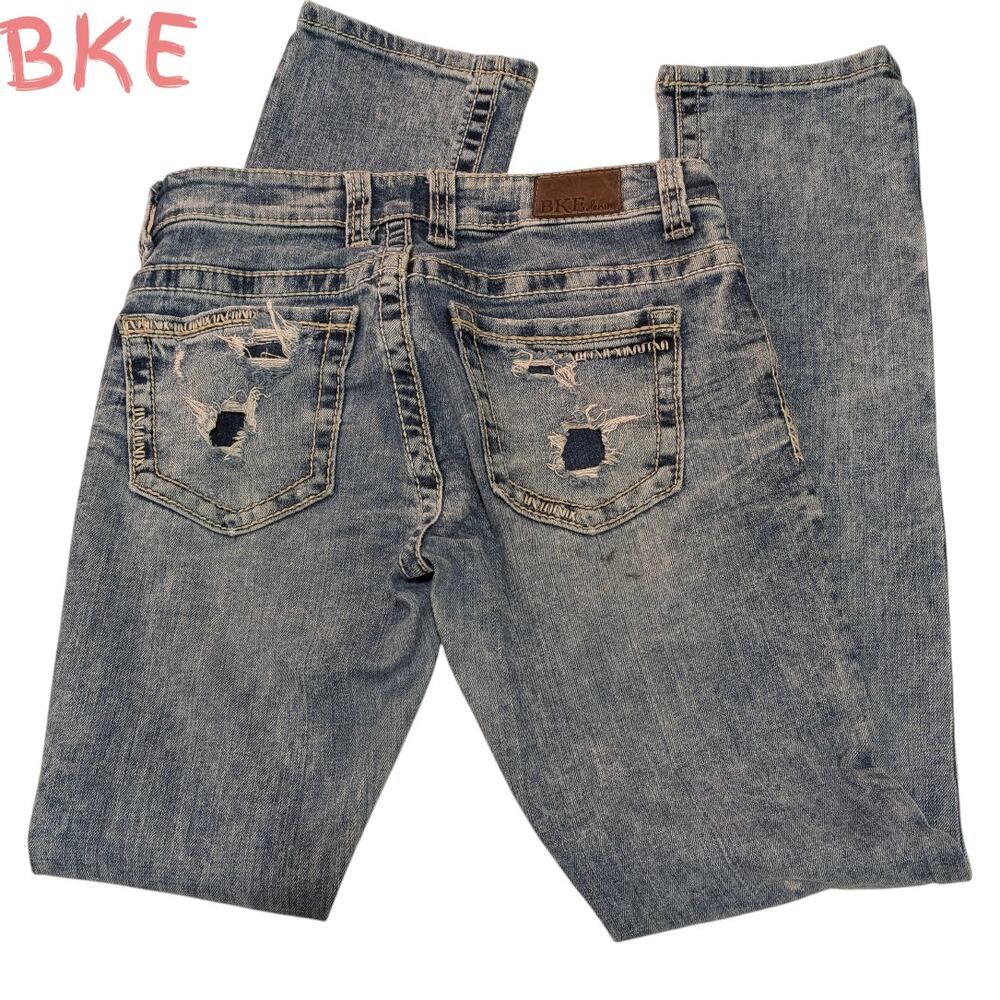 BKE Denim Jeans Distressed Payton Straight Leg Women's 26/33.5 Long Ripped
